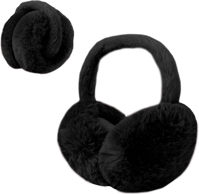 Duxesuk 1 Pcs Headband Winter, Ear Muffs for Women & Men, Foldable Fluffy Earmuffs with Headband, Headband Winter - Image 1